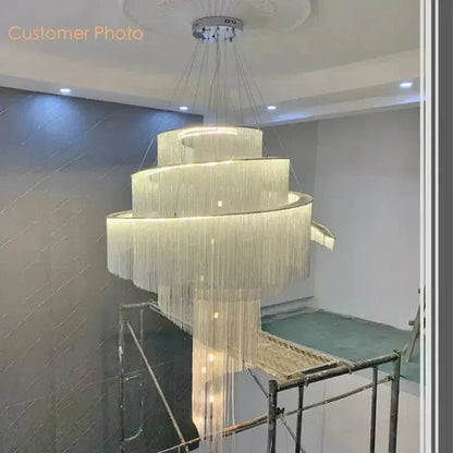 Cadena Chain Tassel Duplex Chandelier - Richardrider