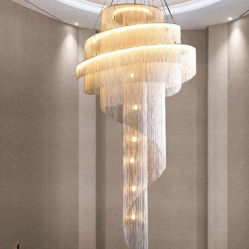 Cadena Chain Tassel Duplex Chandelier - Richardrider