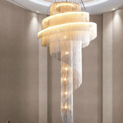 Cadena Chain Tassel Duplex Chandelier - Richardrider