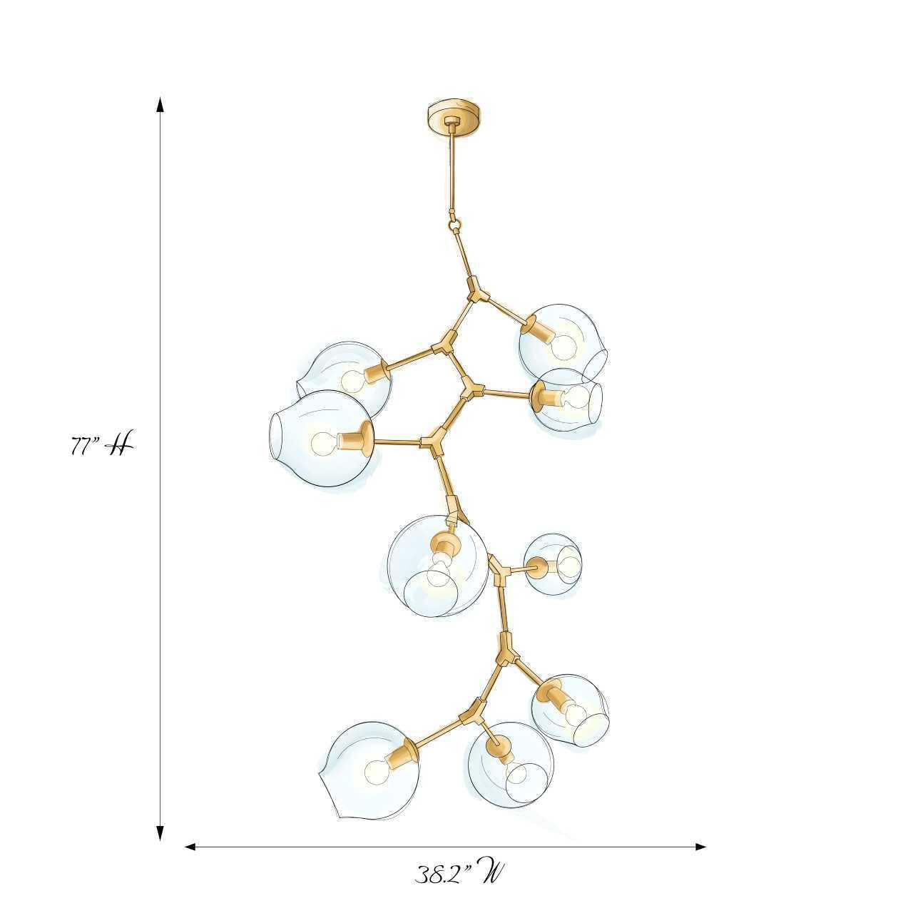 Covington Drop Globe Branching Bubble Chandelier 38'' - Richardrider