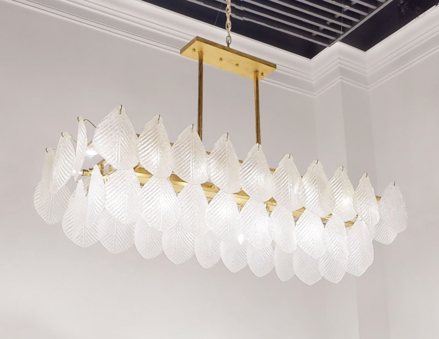 Frosted Glass Petal Horizontal Twenty-Four-Light Chandelier - Richardrider