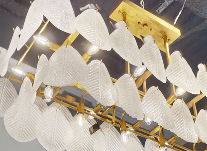 Frosted Glass Petal Horizontal Twenty-Four-Light Chandelier - Richardrider