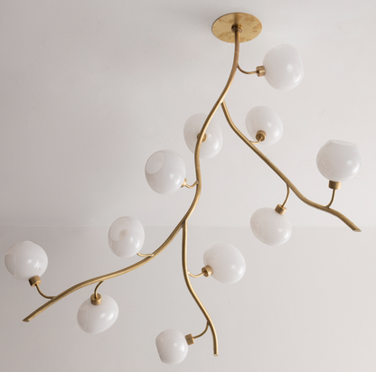 Modern Brass Branch Chandelier with Handcrafted Glass Globes - Richardrider