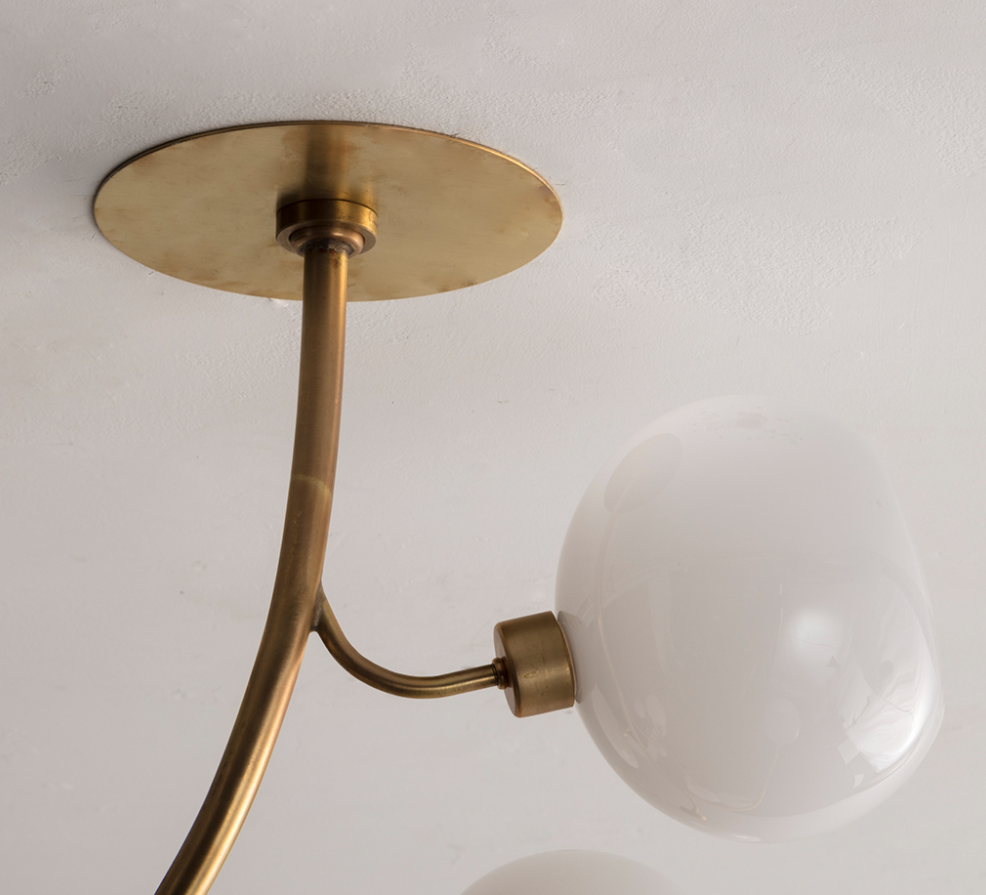 Modern Brass Branch Chandelier with Handcrafted Glass Globes - Richardrider