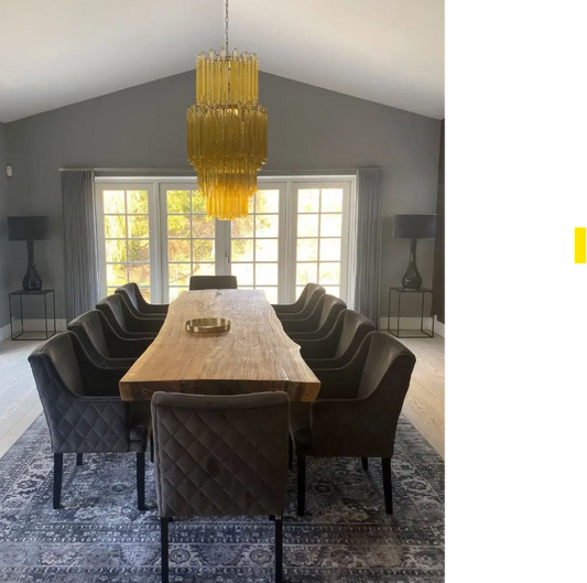 Murano Glass Chandelier – Triedri – 242 prisms – Amber