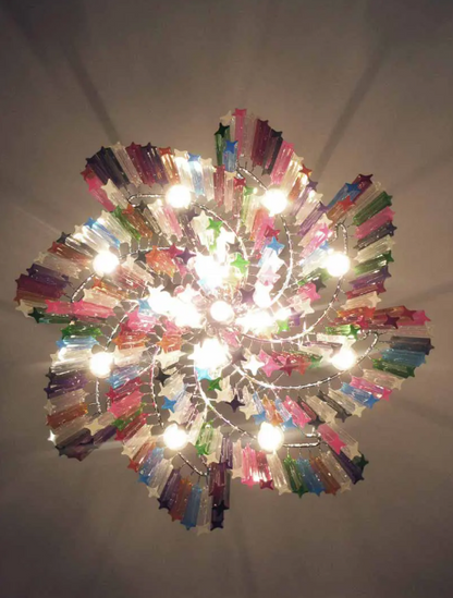 Murano Glass Chandelier – 200 prisms – Multicolored