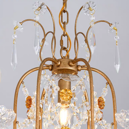 Ornate French Antique Crystal Ceiling Chandelier
