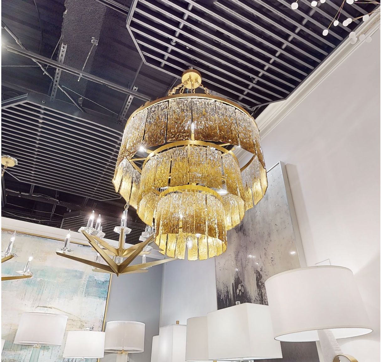 TWILIGHT SIXTEEN-LIGHT SLUMPED GLASS CHANDELIER - Richardrider
