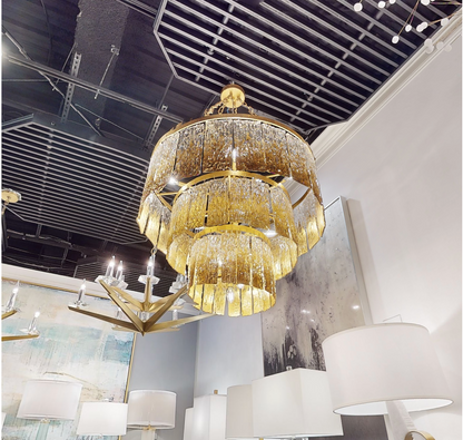 TWILIGHT SIXTEEN-LIGHT SLUMPED GLASS CHANDELIER - Richardrider