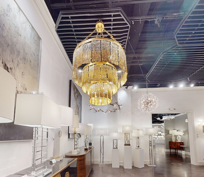 TWILIGHT SIXTEEN-LIGHT SLUMPED GLASS CHANDELIER - Richardrider