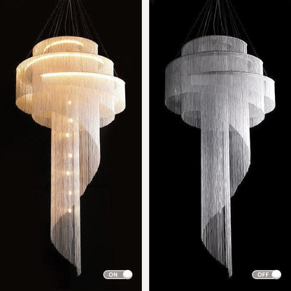 Cadena Chain Tassel Duplex Chandelier - Richardrider