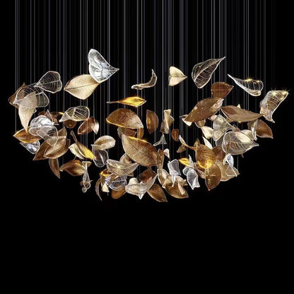 Galaxy Shake Leaves Crystal Spiral Chandelier