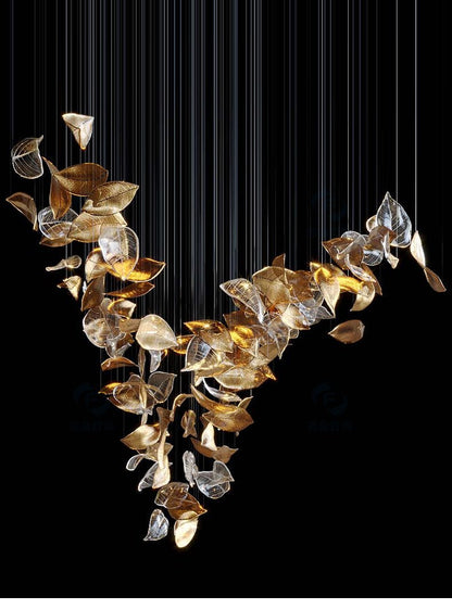 Galaxy Shake Leaves Crystal Spiral Chandelier