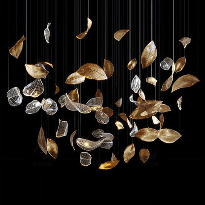 Galaxy Shake Leaves Crystal Spiral Chandelier