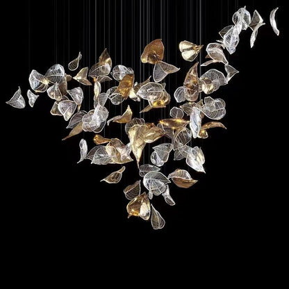 Galaxy Shake Leaves Crystal Spiral Chandelier