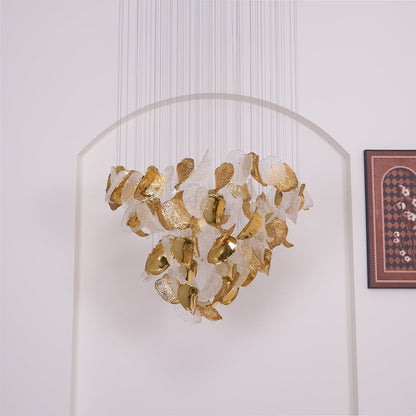 Galaxy Shake Leaves Crystal Spiral Chandelier
