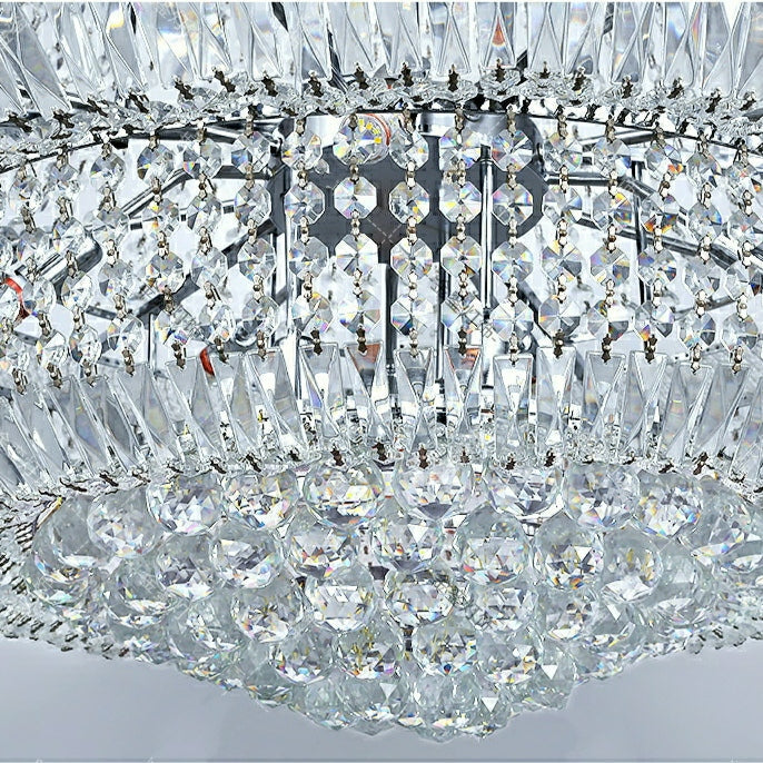 Silver/ Chrome Extra Large Crystal Chandelier Foyer Entryway Long Ceiling Lighting Fixture For Staircase - Richardrider