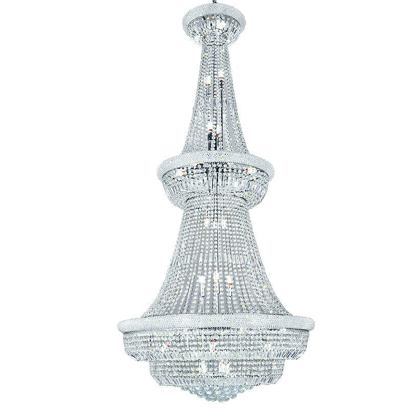 Silver/ Chrome Extra Large Crystal Chandelier Foyer Entryway Long Ceiling Lighting Fixture For Staircase - Richardrider
