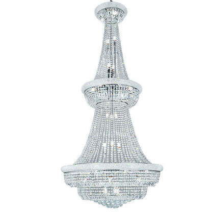Silver/ Chrome Extra Large Crystal Chandelier Foyer Entryway Long Ceiling Lighting Fixture For Staircase - Richardrider