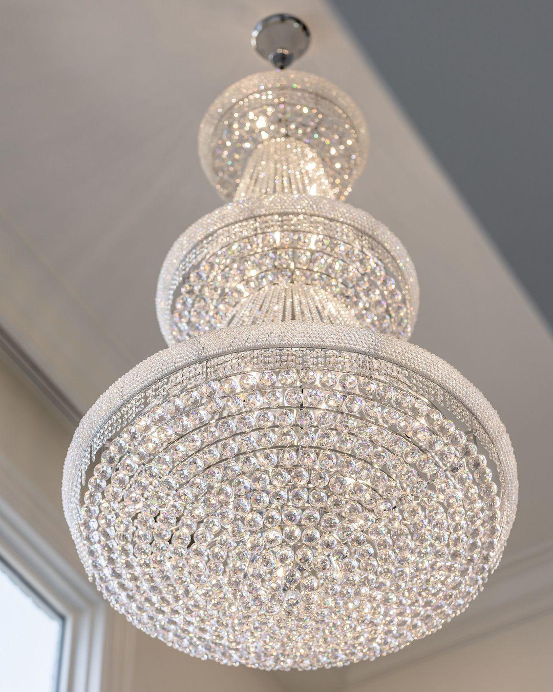 Luxury French Empire Chandelier for Villa Hall Ceiling Three-layers Crystal Light for Hotel Lobby - Richardrider