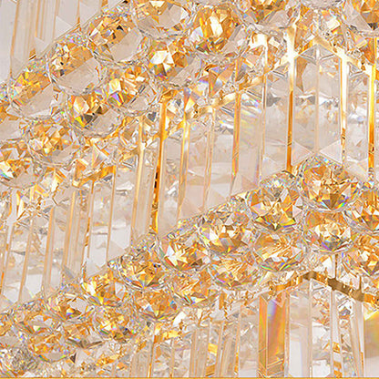 Square ceiling mounted crystal chandelier