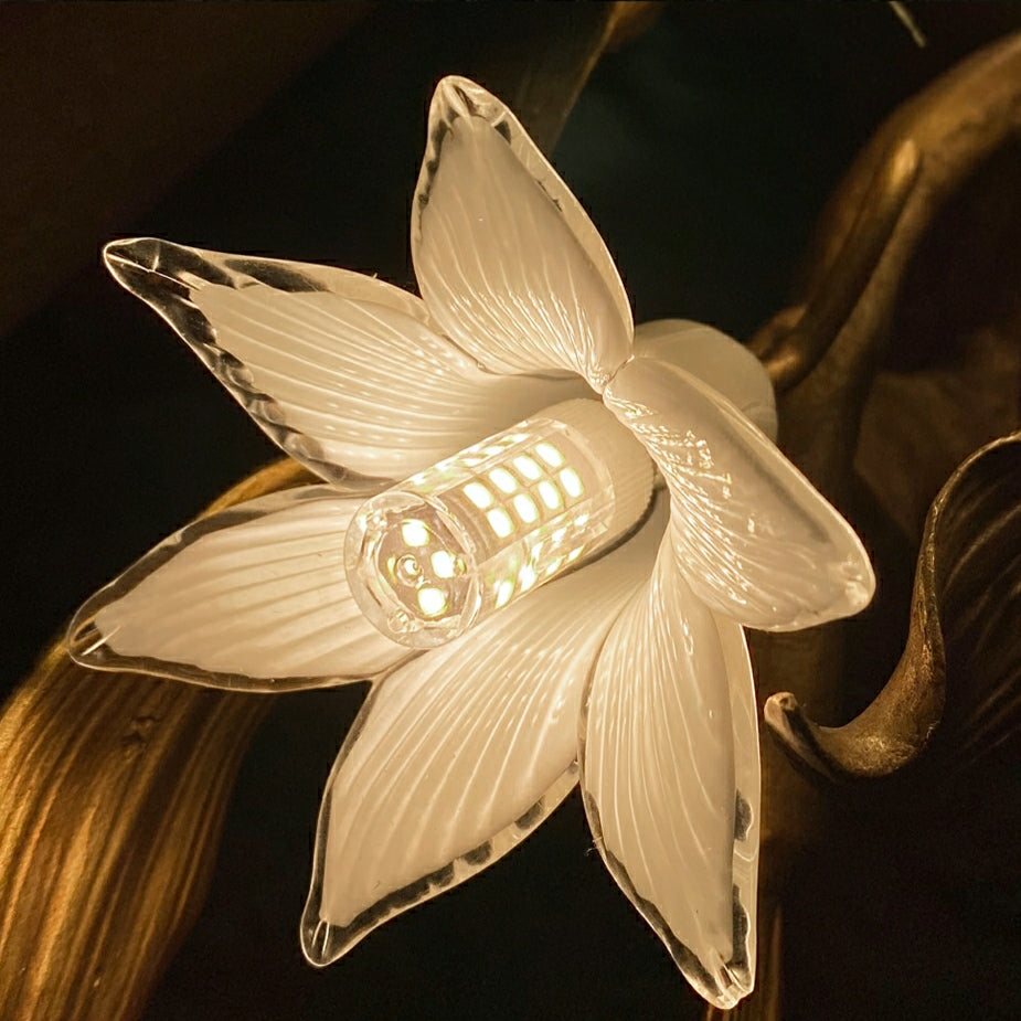 Stylish Colored Glaze Flower Crystal Chandelier Brass Tree Branch Ceiling Light For Living Room Hotel Hall - Richardrider