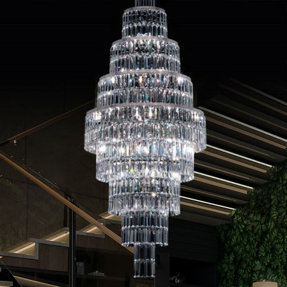 Stylish Foyer Hall Long Crystal Chandelier Large Staircase/ Entryway Decoration Ceiling Light Fixture - Richardrider