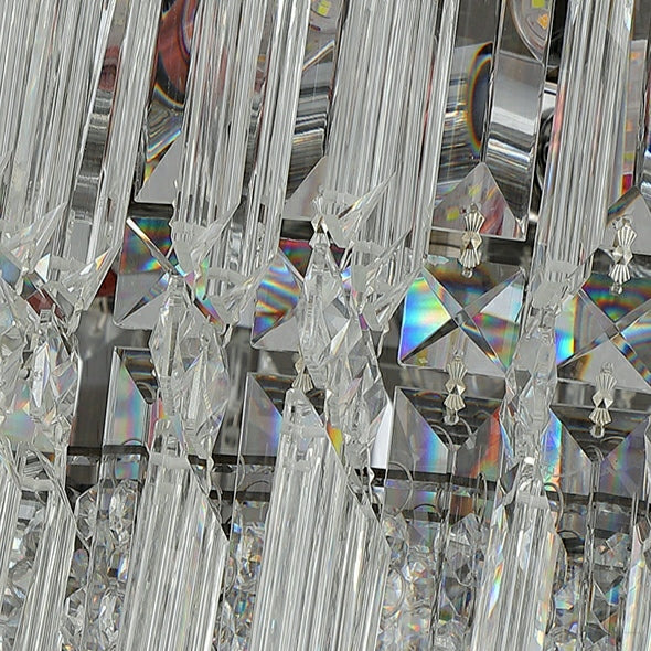 Chrome Silver Stylish Round Crystal Chandelier Modern Ceiling Pendant Light For Living Room/ Bedroom
