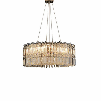 Chrome Silver Stylish Round Crystal Chandelier Modern Ceiling Pendant Light For Living Room/ Bedroom