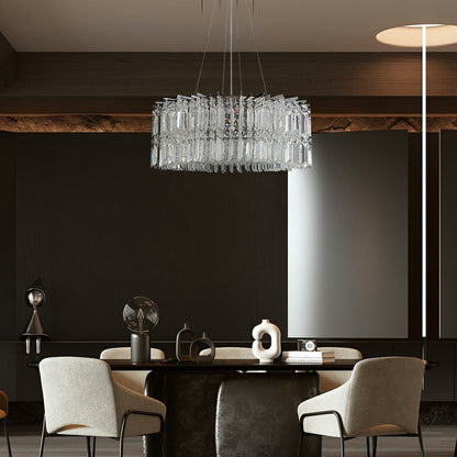 Chrome Silver Stylish Round Crystal Chandelier Modern Ceiling Pendant Light For Living Room/ Bedroom