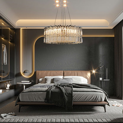 Chrome Silver Stylish Round Crystal Chandelier Modern Ceiling Pendant Light For Living Room/ Bedroom