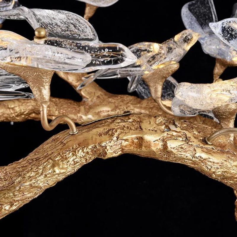 Swallow Glass Tree Branch Round Chandelier - Richardrider