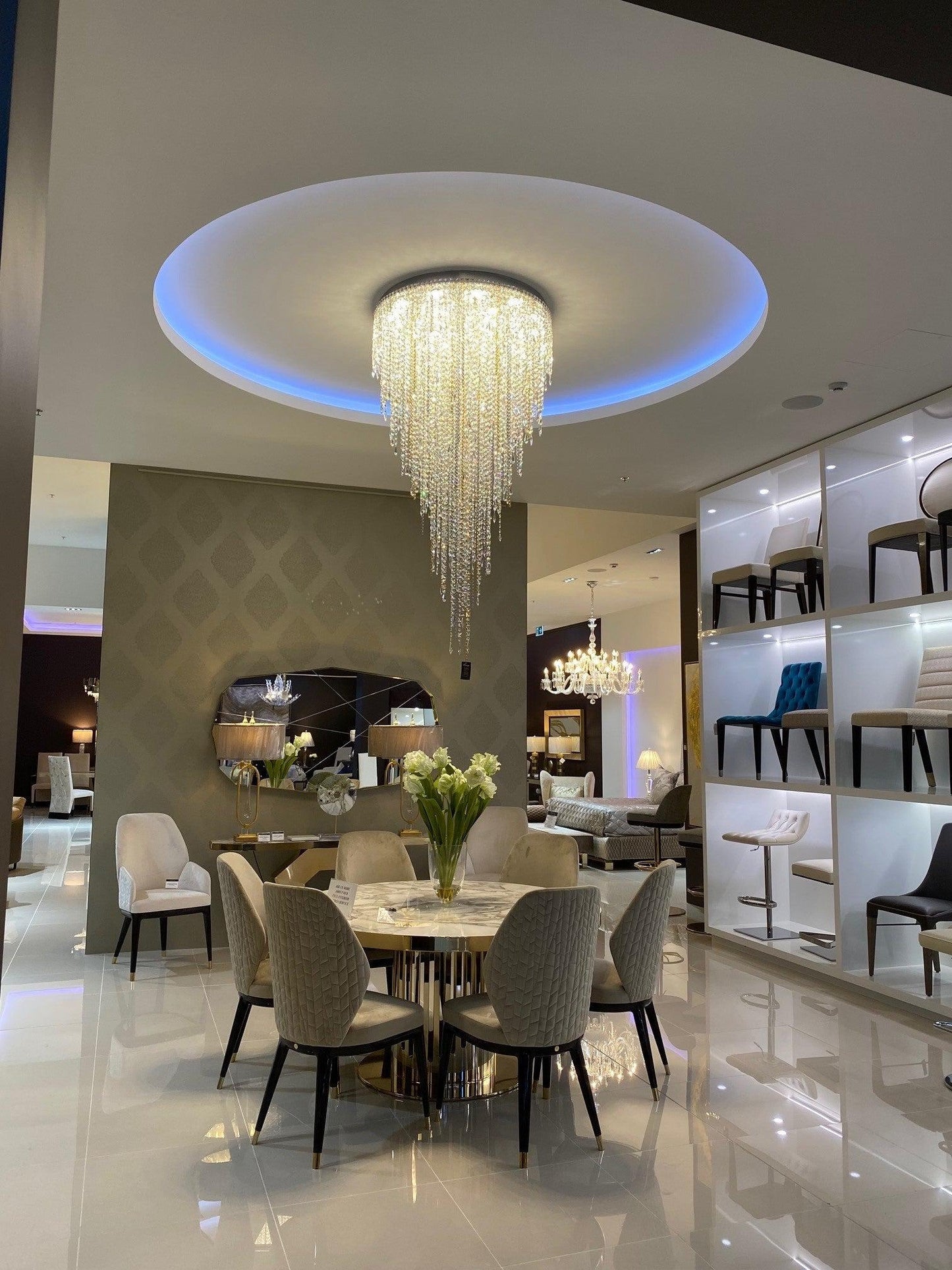 Modern Light Luxury Crystal Tassel Chandelier for Staircase/Living Room - Richardrider