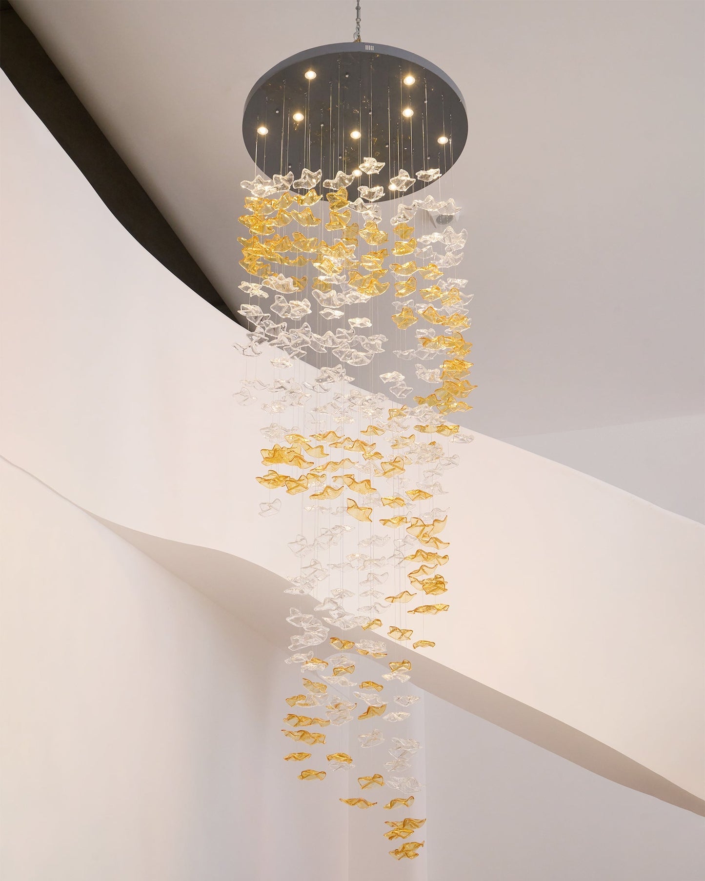 Galaxy Tidal Art Glass Crystal Spiral Chandelier