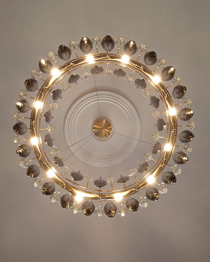 Designer Leaf Crystal Chandelier for Living Room Modern Ceiling Lamp for Dining Decoration Light