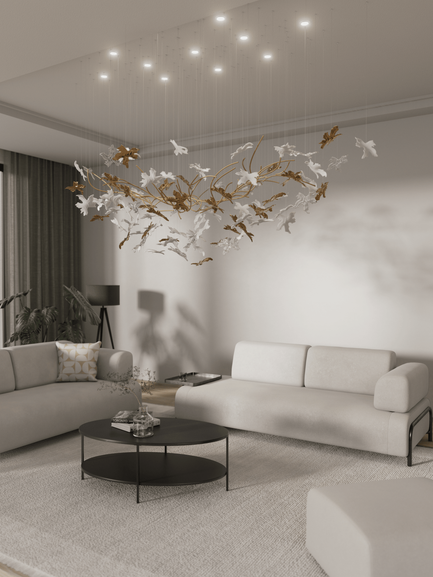 Vine Meteor Shower Crystal Spiral Chandelier