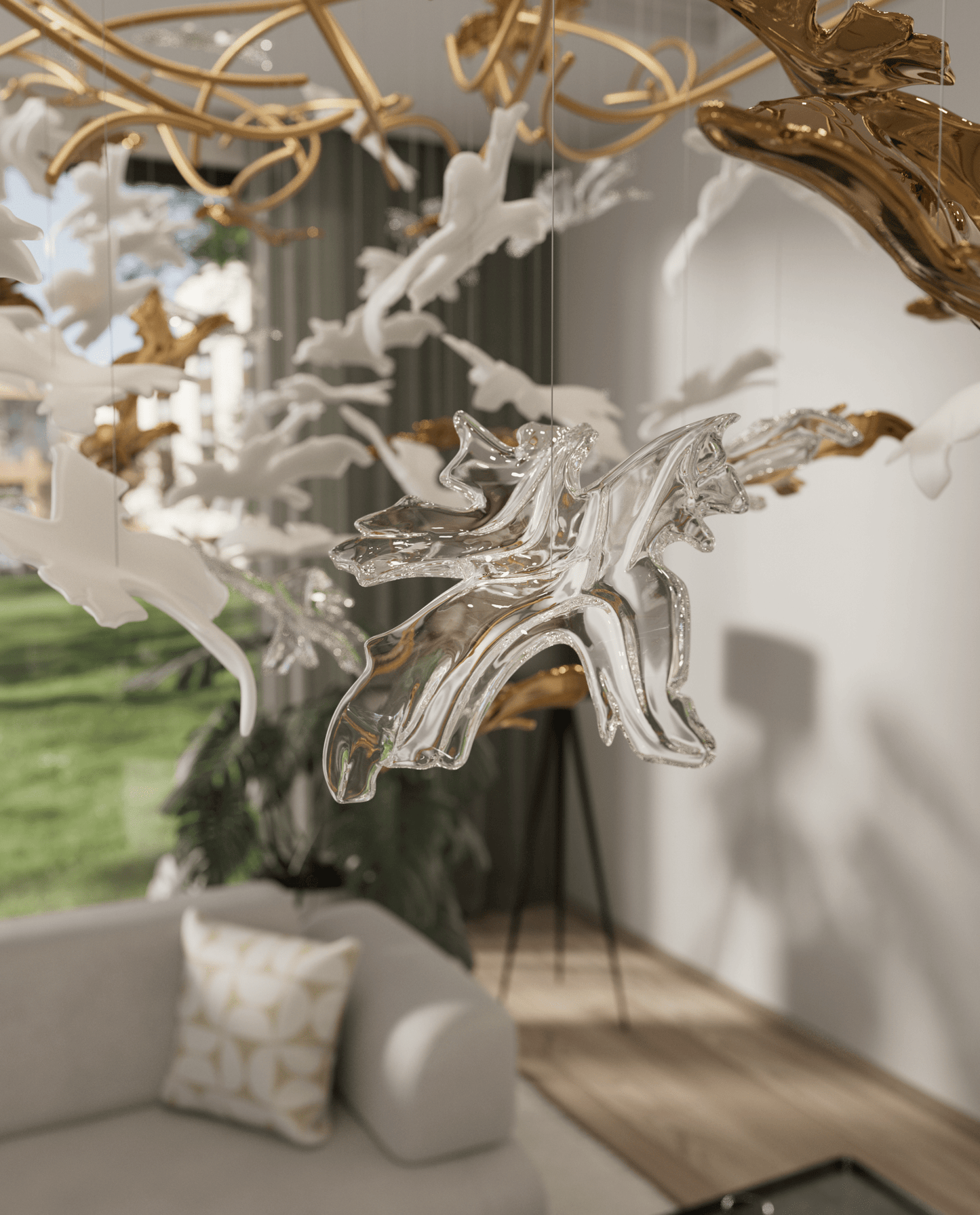 Vine Meteor Shower Crystal Spiral Chandelier