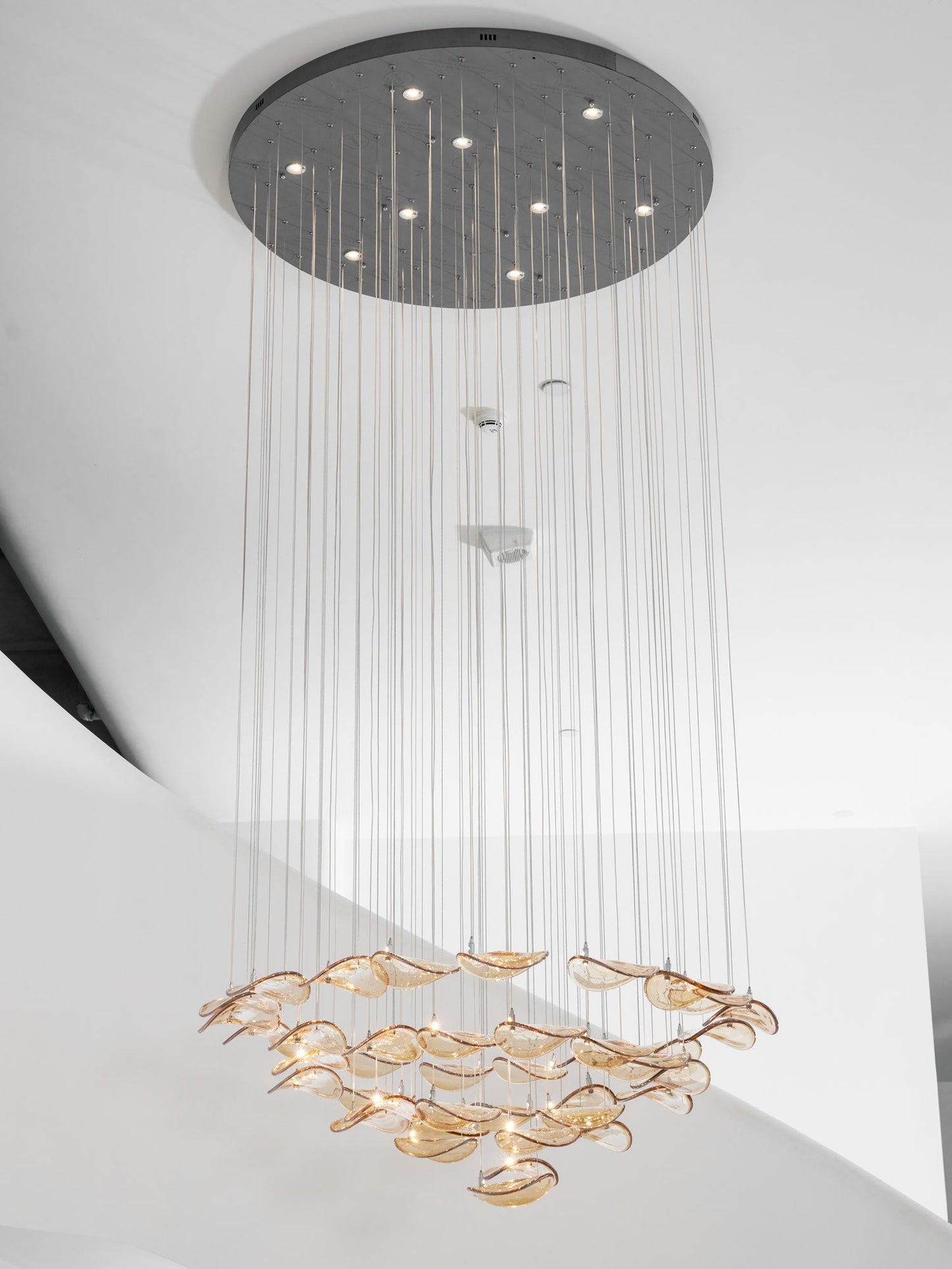 Galaxy Wave Floating Leaf Crystal Spiral Chandelier