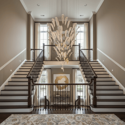 Galaxy White Feather Art Deco Chandelier