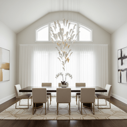 Galaxy White Feather Art Deco Chandelier