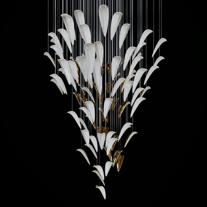 Galaxy White Feather Art Deco Chandelier