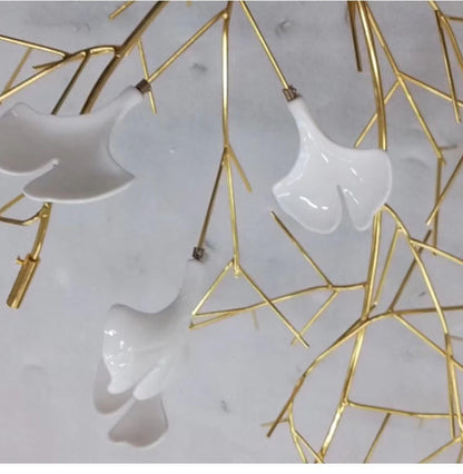 Zinnia Luxurious White Porcelain Chandelier: Exquisite Porcelain Light Fixture With Chrome Or Gold Frame