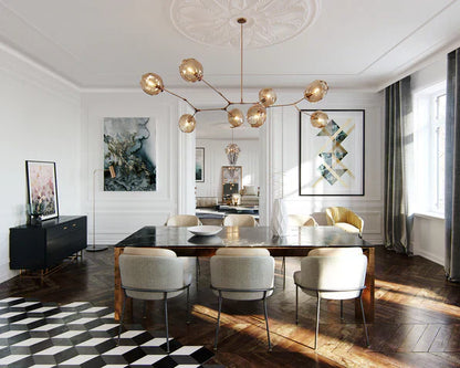 Modern Sputnik Smoky Gray/Amber Glass Branch Chandelier for Kitchen Island/Dining Room - Richardrider