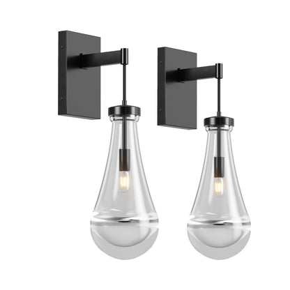 Wall Sconces, Black Wall Sconces Modern Bathroom Lights, Sconces Wall Lighting With Clear Glass, Wall Mounted Light Wall Lamp For Living Room Hallway Reception Desk