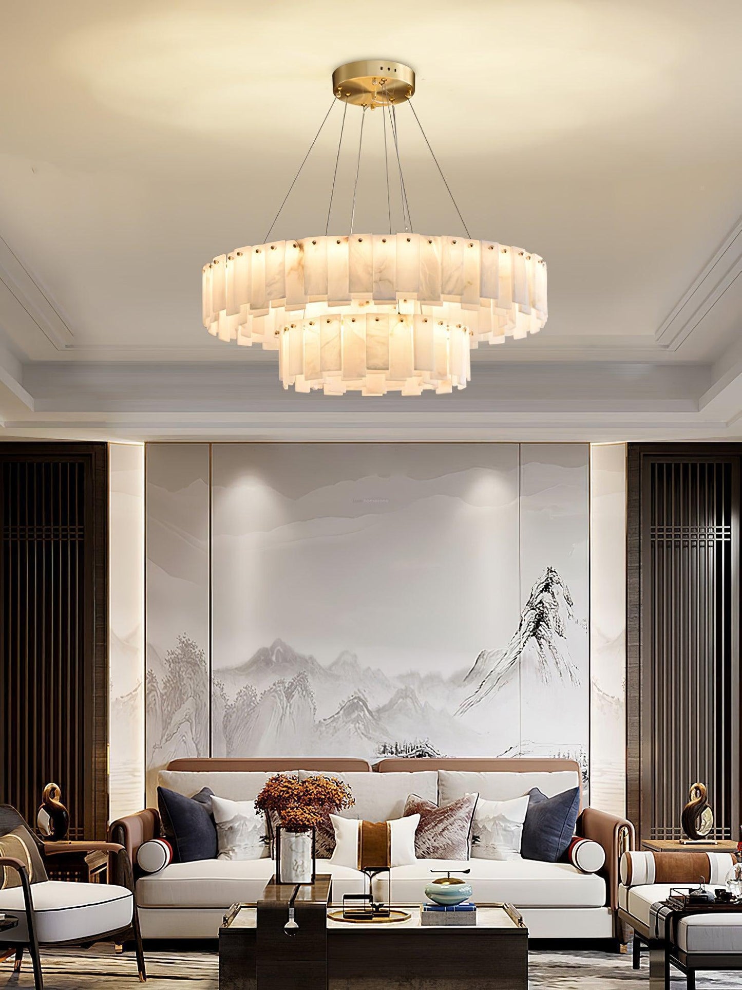 Halos Alabaster Round/Square Chandelier - Richardrider