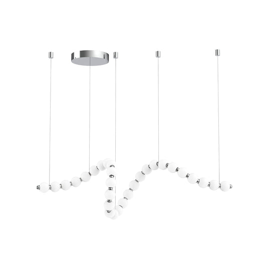 Nivavyn LED Chandelier Polycarbonate & Steel 79"W x 3.25"D