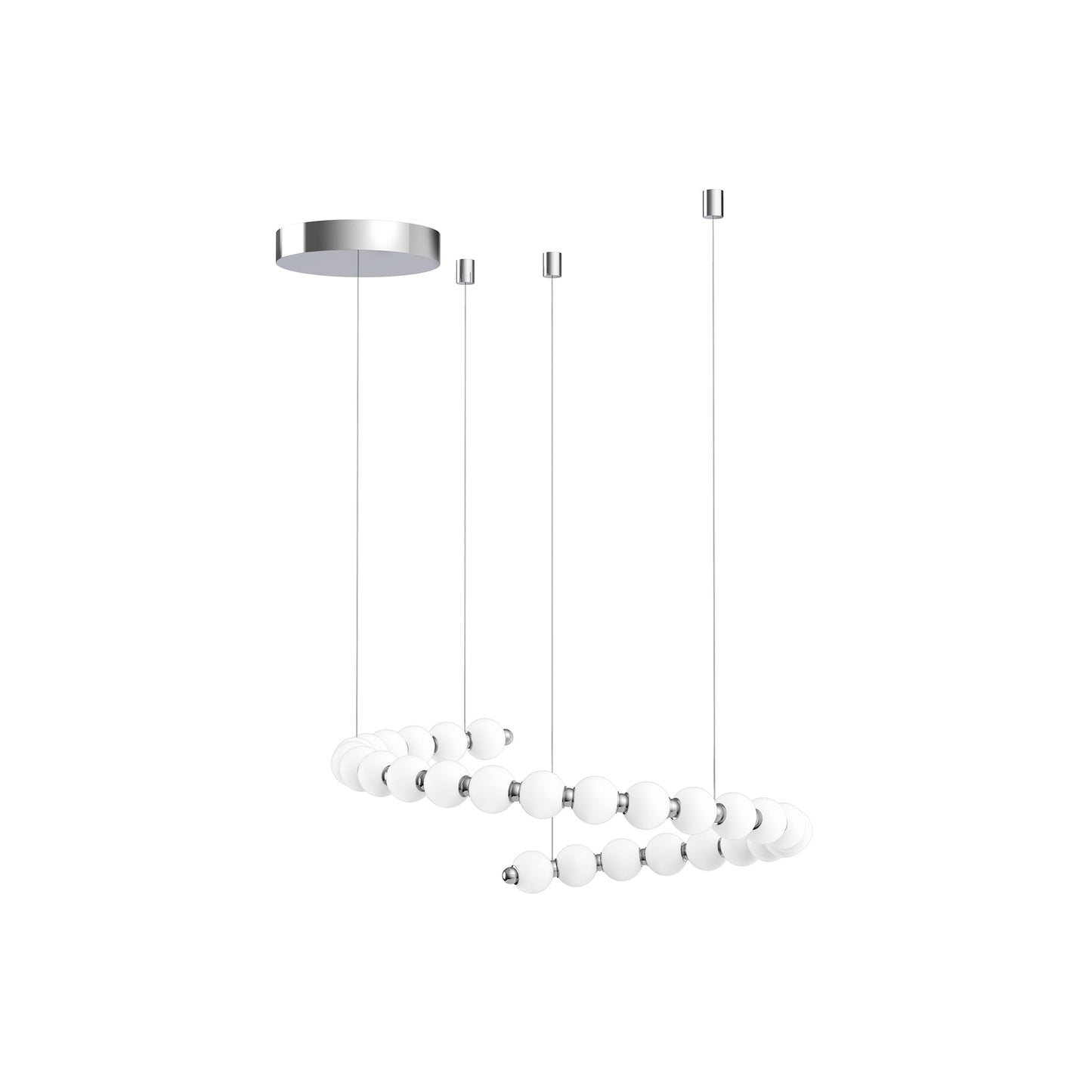 Nivavyn LED Chandelier Polycarbonate & Steel 79"W x 3.25"D