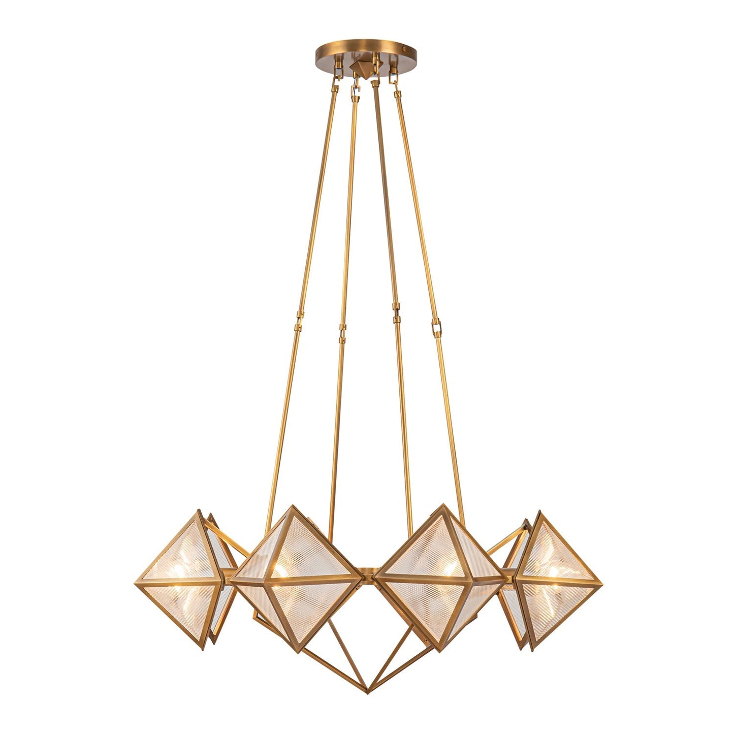 Jaraerix Chandelier Steel & Clear Glass 30"D