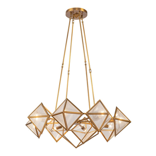 Jaraerix Chandelier Steel & Clear Glass 30"D
