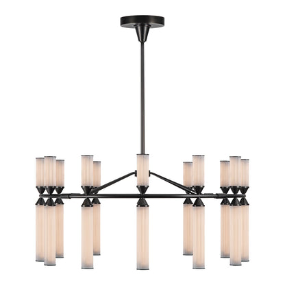 Orovaro LED Chandelier Steel & Frosted Glass 37.5"D